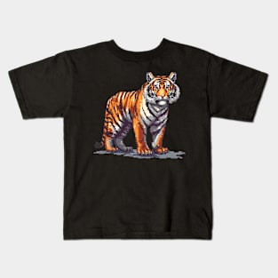 Tiger in Pixel Form Kids T-Shirt